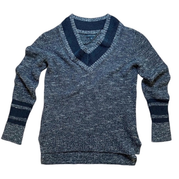 Tommy Hilfiger Blue V-Neck Pullover Hi-Lo Sweater NWOT - Picture 2 of 4